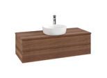 Villeroy und Boch Antao Waschtisch-Unterschrank K21152HM 120x36x50cm, Hahnloch, Waschbeckenplattenfarbe warm walnut, warm walnut