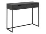 Novel Konsolentisch, Grau, Schwarz, Metall, Holzwerkstoff, 2 Schublade(n) Schubladen, rechteckig, eckig, 36x77x100 cm, Bsci, einfacher Aufbau, Wohnzimmer, Wohnzimmertische, Konsolentische