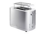 ZWILLING 1005777 Enfinigy Toaster (2 Scheiben, 1000 W, Stahl, Silber, Brötchenaufsatz, Auftaufunktion, Aufwärmfunktion)