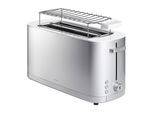 ZWILLING 1005779 Enfinigy Langschlitz-Toaster (Langschlitztoaster, 4 Scheiben, 1800 W, Edelstahl, Silber, Brötchenaufsatz, Auftaufunktion, Aufwärmfunktion)