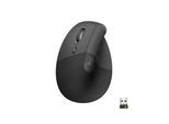Logitech Lift - linkshändige vertikale ergonomische Maus, Grafit (Bluetooth, kabellos)