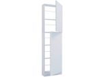 Mid.you Schuhschrank , Weiss , Holzwerkstoff , 50x180x17 cm , stehend , Garderobe, Schuhaufbewahrung, Schuhschränke