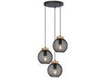 Globo , Braun, Schwarz , Holz, Metall , 120 cm , Beleuchtung, Innenleuchten, Hängeleuchten, Hängeleuchten mehrflammig