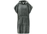 Badeponcho OTTO HOME "Miia, Surfponcho ideal für Sauna, Spa & im Urlaub" Gr. S, anthrazit, S/M, Microfaser, Hausmäntel, weich und kuschelig, plüsch, Unisex, für Damen und Herren