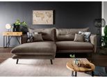 Ecksofa HOME AFFAIRE "Lazio modern und bequem, schmale Armlehnen, tolle Detailverarbeitung", braun, B:255cm H:94cm T:180cm, 100% Polyester;Wendekissen: 100% Polyester, Sofas, Ecksofa, zwei verschiedene Fußfarben wählbar