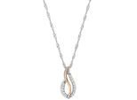 Kette mit Anhänger AMOR "9207831", rosa (silberfarben, roségoldfarben, weiß), Halsketten, Damen, Silber 925 (Sterlingsilber), L: 45, mit Zirkonia (synth.)
