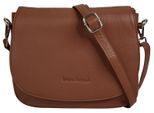 Umhängetasche BRUNO BANANI "SAMEA", Mädchen, Gr. B/H/T: 24cm x 20cm x 6cm onesize, cognac, Leder, leicht glänzend, unifarben, Taschen Umhängetasche, echt Leder
