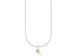 Kette mit Anhänger BRUNO BANANI "Schmuck Geschenk Silber 925 Halsschmuck Halskette Ankerkette", gold (silberfarben, gelbgoldfarben, kristallweiß), Halsketten, Damen, Silber 925 (Sterlingsilber), L: 45 B: 0,8mm, mit Zirkonia (synth.), B:0,8mm