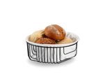 Brotkorb ZELLER PRESENT, schwarz, B:24cm H:8cm L:24cm, Baumwolle, Metall, Lebensmittelaufbewahrungsbehälter, Brotkorb, Industrial-Stil, m. Beutel