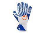 Torwarthandschuhe UHLSPORT "Torwarthandschuhe FM Soft Advanced Kids", Kinder, Gr. 3, weiß, royal, fluo orange, Obermaterial: 81% Gummi rubber. 13% Polyester PES. 6% Nylon NY., Handschuhe Torwarthandschuhe