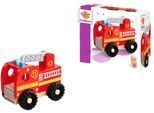 Spielzeug-Feuerwehr EICHHORN "Feuerwehr zum Schieben", bunt, Spielzeugfahrzeuge, KinderT:10cm, Holz, Spielzeug-Feuerwehr, T:10cm