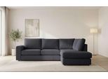 Ecksofa OTTO HOME "Nivette, weiches Chenille", dunkelgrau, B:292cm H:93cm T:220cm, 100% polyester, Sofas, Ecksofa, Breite 292 cm, L-Form, bodentief, mit Wellenunterfederung