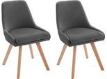 Esszimmerstuhl OTTO HOME "Dilla", grau (anthrazit, massive eichenholzbeinen), B:50cm H:82cm T:58cm, Metall, Stühle, Esszimmerstuhl, Webstoff Bezug, Massivholz Gestell, Sitzhöhe 48 cm