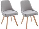 Esszimmerstuhl OTTO HOME "Dilla", grau (hellgrau, massive eichenholzbeinen), B:50cm H:82cm T:58cm, Metall, Stühle, Esszimmerstuhl, Webstoff Bezug, Massivholz Gestell, Sitzhöhe 48 cm