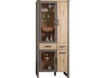 Stauraumvitrine HOME AFFAIRE "Mia", braun, B:89cm H:212cm T:42cm, FSC-zertifizierter Holzwerkstoff, Schränke, Stauraumvitrine, Modernes Design