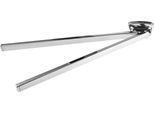 Handtuchhalter CORNAT "doppelt, 420 mm, eckig, Edelstahl, verchromt", silber (chrom), Edelstahl, Handtuchhalter, Handtuchhalter, zwei schwenkbare Arme