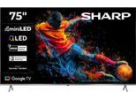 SHARP QLED Mini LED-Fernseher "4T-C75JPx", Energieeffizienz: E, silber, 75 ″, Fernseher, QLED Mini LED-Fernseher