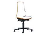 bimos Arbeitsstuhl Neon Basisstuhl mit Rollen Flexband orange Sitzhöhe 450-620 mm ohne Polster (9573-9999-3279)