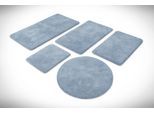 Badematte HOMIE LIVING "Porto Azzurro", blau (rauch blau), H:30mm, Polyester, Badematten, Badematte, Badteppich, uni, rechteckig & rund, waschbar, Badezimmerteppich
