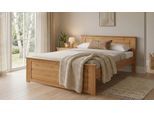 Massivholzbett OTTO HOME "Hugo, FSC zertifiziert, Landhausstil, zeitlos und edel", natur, geölt, B:172cm H:84,5cm L:212cm, Betten, Stauraumbett Möbel Massivholzbett Bettgestell, Stauraumbett, extra belastbar, Made in EU, viele Breiten