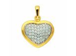 Kettenanhänger ADELIA´S "Herzanhänger 333 Gold ( 8K ) mit Zirkonia", gold (silber), Schmuckanhänger, Damen, mit Zirkonia, Gold, Kettenanhänger, Goldanhänger Herz