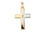 Kettenanhänger ADELIA´S "Kreuzanhänger 333 Gold ( 8K ) mit Zirkonia", silber, Schmuckanhänger, Damen, mit Zirkonia, Gold, Kettenanhänger, Goldanhänger Kreuz