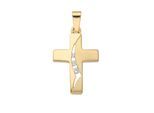 Kettenanhänger ADELIA´S "Kreuzanhänger 333 Gold ( 8K ) mit Zirkonia", gold, Schmuckanhänger, Damen, mit Zirkonia, Gold, Kettenanhänger, Goldanhänger Kreuz