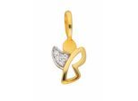 Kettenanhänger ADELIA´S "Engelanhänger 333 Gold ( 8K ) mit Zirkonia", silber, Schmuckanhänger, Damen, mit Zirkonia, Gold, Kettenanhänger, Goldanhänger Engel
