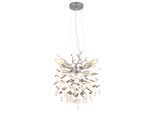 GLOBO LIGHTING Hängeleuchte "QUEENA", silberfarben matt, 4, H: 120cm, 1 Stk., Leuchten, Kristall Luster für Wohn- & Esszimmer, Höhe kürzbar, Hängeleuchte