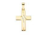 Kettenanhänger ADELIA´S "Kreuzanhänger 333 Gold ( 8K ) mit Zirkonia", gold, Schmuckanhänger, Damen, mit Zirkonia, Gold, Kettenanhänger, Goldanhänger Kreuz