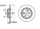 ATE Bremsscheibe 24011207071 voll 282mm 12mm für HONDA