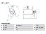 BOSCH Starter 0986020401 für MITSUBISHI HAFEI