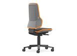 Bimos Stuhl Neon XXL bis 180 kg mit Rollen Skintec Flexband orange Sitz 470-640 mm (9575-4000-3279)