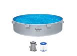 Bestway Stahlwandpool Stahlrahmenpool Tanx 305x61cm Pool mit Filterpumpe rund