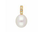 Kette mit Anhänger ADELIA´S "Damen 585 Gold Anhänger mit Diamant und Süßwasserperle", gold, Halsketten, Damen, 0,06, Gold, Schmuckset - Set mit Halskette