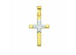 Kreuzkette ADELIA´S "Halskette - Kreuzkette mit Kreuz Anhänger aus 333 Gold", gold, Halsketten, Damen, Gelbgold 333 Gold, Gelbgold 333, Gold, Kreuzkette, Schmuckset mit bis 45 cm stufenlos verstellbarer 925 Silber Halskette