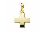 Kreuzkette ADELIA´S "Halskette - Kreuzkette mit Kreuz Anhänger aus 333 Gold", gold, Halsketten, Damen, Gelbgold 333 Gold, Gelbgold 333, Gold, Kreuzkette, Schmuckset mit bis 45 cm stufenlos verstellbarer 925 Silber Halskette