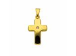 Kettenanhänger ADELIA´S "Kreuzanhänger 585 Gold ( 14K ) mit 1 Diamant ( 0,008 ct )", gold, Schmuckanhänger, Damen, 0,01 VVS = sehr sehr kleine Einschlüsse mit Diamant, Gold, Kettenanhänger, Goldanhänger Kreuz