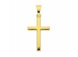 Kreuzkette ADELIA´S "Halskette - Kreuzkette mit Kreuz Anhänger aus 585 Gold", gold, Halsketten, Damen, Gelbgold 585 Gold, Gelbgold 585, Gold, Kreuzkette, Schmuckset mit bis 45 cm stufenlos verstellbarer 925 Silber Halskette
