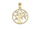 Kettenanhänger ADELIA´S "Anhänger Baum des Lebens 333 Gold ( 8K ) mit Zirkonia", gold, Schmuckanhänger, Damen, mit Zirkonia, Gold, Kettenanhänger, Goldanhänger Lebensbaum