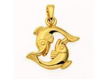 Sternzeichenanhänger ADELIA´S "Sternzeichen Anhänger Fische 585 Gold ( 14K )", gold, Schmuckanhänger, Damen, Fische, Gold, Goldanhänger Fische