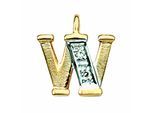 Namenskette ADELIA´S "Halskette - Namenskette mit Buchstabenanhänger W mit Diamant aus", gold, Halsketten, Damen, 0,02 mit Diamant, Gelbgold 585 Gold, Gelbgold 585, Gold, Schmuckset mit bis 45 cm stufenlos verstellbarer 925 Silber Halskette