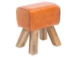 Hocker WL5.108 ca. 40x47 cm Braun/Echtleder
