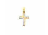 Kettenanhänger ADELIA´S "Kreuzanhänger 585 Gold ( 14K ) mit Zirkonia", silber, Schmuckanhänger, Damen, mit Zirkonia, Gold, Kettenanhänger, Goldanhänger Kreuz