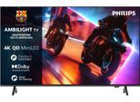 PHILIPS QLED Mini LED-Fernseher "85MLED910/12", Energieeffizienz: F (A-G), schwarz, 85 ″, Fernseher, Ambilight, P5 Perfect Picture Engine, Dolby Vision, Gaming, Alexa