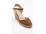 Sinta Suède Leren Platform Espadrille (Dames)