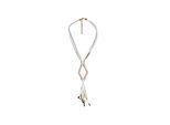 Steuer Modeschmuck Kette Y-Form aus Textil 63 cm lang