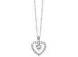 Julie Julsen Anhänger mit Kette 925/- Sterling Silber rhodiniert Herz mit Zirkonia weiß