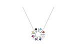 Dkeniz Anhänger mit Kette 925 Silber rhodiniert Glänzend 45,5+7,5cm Zirkonia Weiß