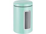 Vorratsdose WESCO "Classic Line", grün (mint), B:12,5cm H:18,9cm L:12,5cm, Stahlblech, Lebensmittelaufbewahrungsbehälter, Vorratsdose, Deckel mit Kunststoffring / Sichtfenster aus Acryl, 2 L